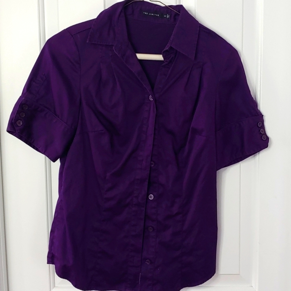 The Limited button down purple blouse